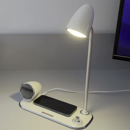 Tellur Nostalgia bezdrôtová stolná nabíjačka, Bluetooth reproduktor a stolná lampa, biela - 4