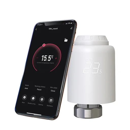 Tellur Smart WiFi LED biela termostatická radiátorová hlavica RVSH1 - 7