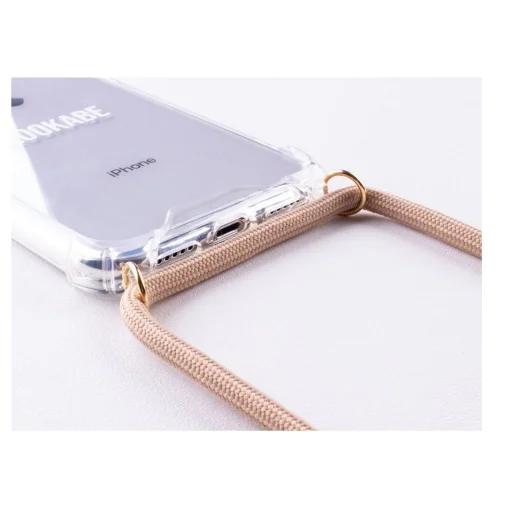 Lookabe puzdro na iPhone Xs so šnúrkou na krk zlaté/nude loo008 - 3