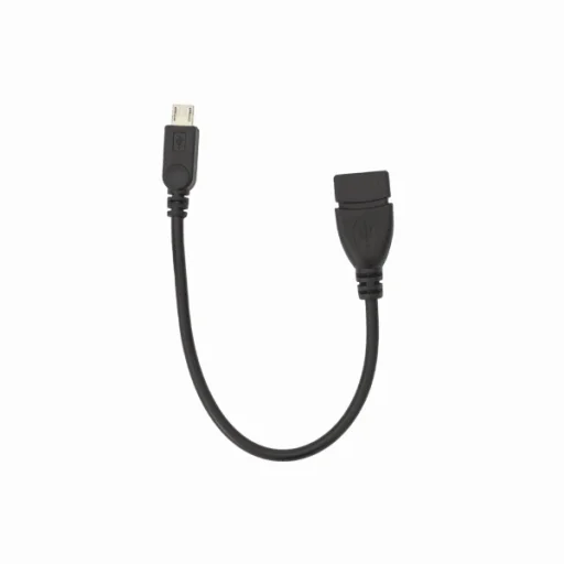 Sbox USB-A samica – microUSB samec adaptérový kábel 0,1 m čierny - 2