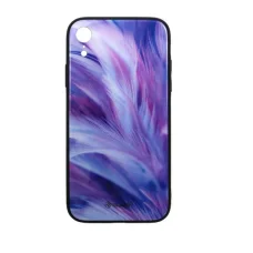 Tellur Cover Glass Print puzdro s motívom pierka pre iPhone XR