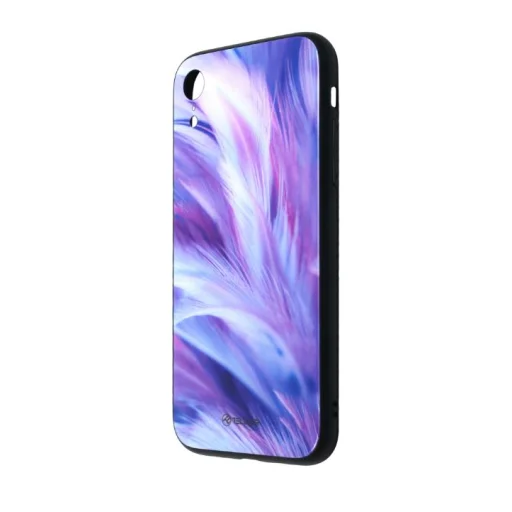 Tellur Cover Glass Print puzdro s motívom pierka pre iPhone XR - 2