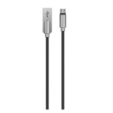 Devia Storm Series nabíjací kábel pre Android zo zinkovej zliatiny (5V 2.1A, 1 m) čierny