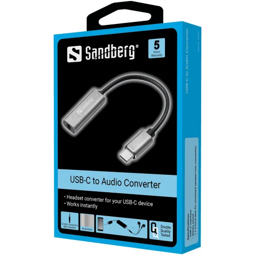 Sandberg 136-27 USB-C audio adaptér - 1