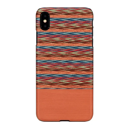 MAN&WOOD iPhone XS Max hnedé kockované čierne puzdro - 1
