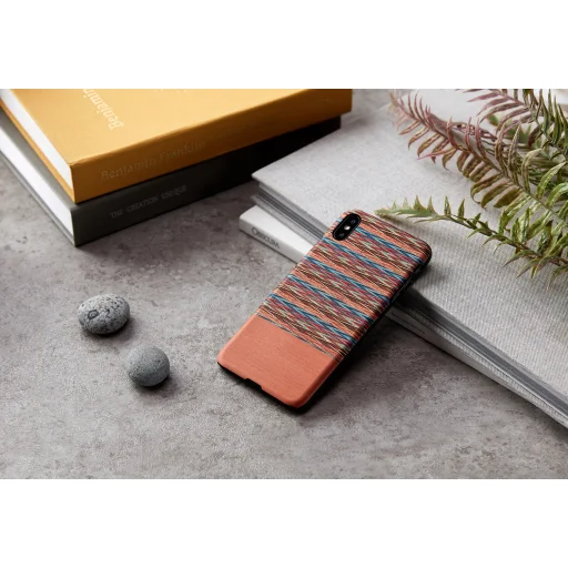 MAN&WOOD iPhone XS Max hnedé kockované čierne puzdro - 4