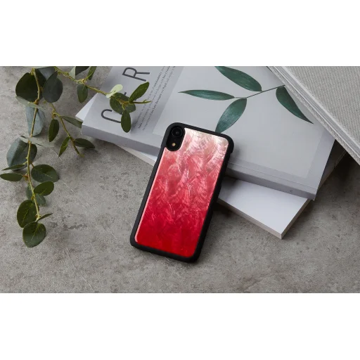 iKins iPhone XR flipové puzdro čierno-ružové so vzorom jazera - 4