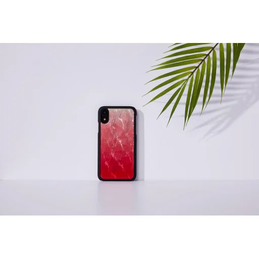 iKins iPhone XR flipové puzdro čierno-ružové so vzorom jazera - 5