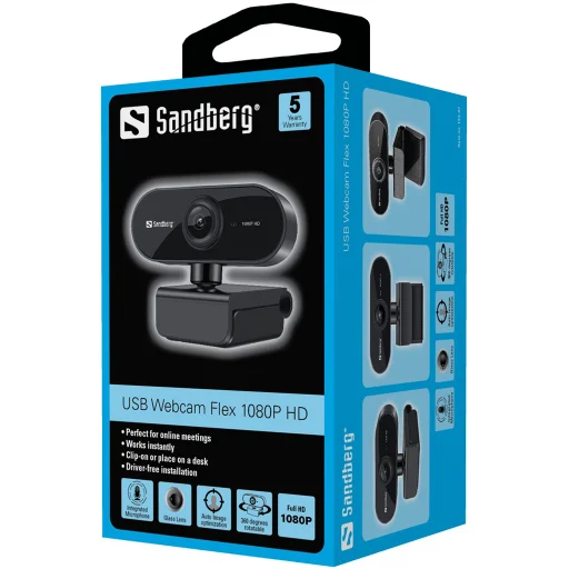 Sandberg 133-97 USB Webcam Flex 1080P HD webkamera - 5