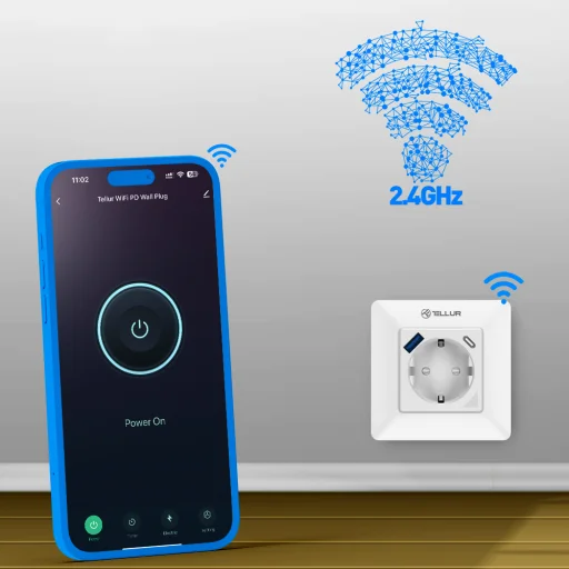 Tellur Smart WiFi nástenná inteligentná zásuvka 3600W 16A, PD20W, USB 18W, s meraním spotreby, biela - 5