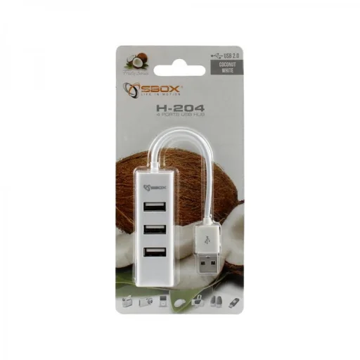 Sbox H-204W USB 4-portový HUB Coconut White - 3