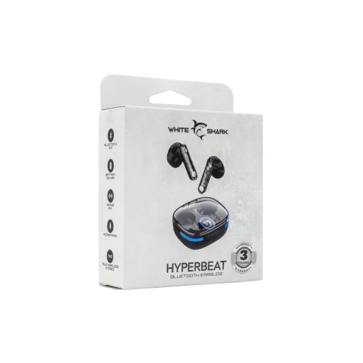 White Shark HYPERBEAT GEB-TWS37 čierne Bluetooth slúchadlá - 4