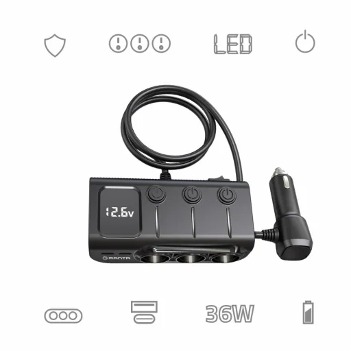 Manta MCC201T CARI PRO rozbočovač autozapaľovača a USB nabíjačka - 2