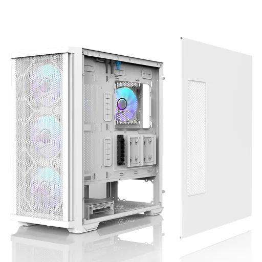 Zalman Z10 DUO ATX Mid Tower počítačová skriňa biela - 10