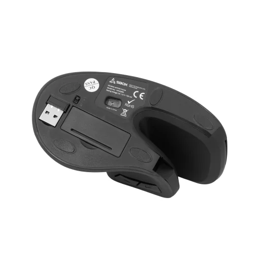 Sbox VM-838W Vertical Wireless Black bezdrôtová vertikálna myš - 5
