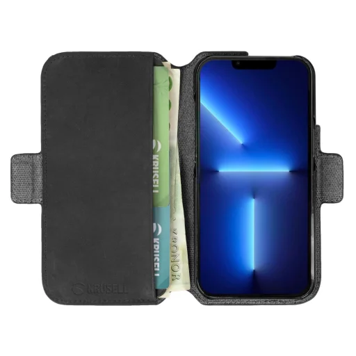 Krusell Leather PhoneWallet puzdro pre Apple iPhone 13 Pro čierne - 4