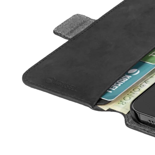Krusell Leather PhoneWallet puzdro pre Apple iPhone 13 Pro čierne - 5