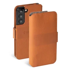 Krusell Leather PhoneWallet Samsung Galaxy S22+ koňakovo hnedé flipové puzdro