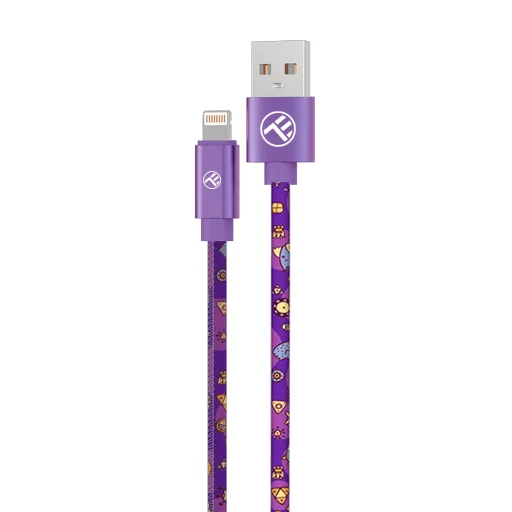 Tellur Graffiti USB–Lightning kábel 3A 1 m fialový - 1