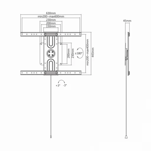 Sbox PLB-1246F pevný nástenný držiak na TV 37"-80" 50 kg - 4