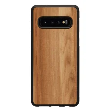 MAN&WOOD cappuccino čierne flipové puzdro pre Samsung Galaxy S10