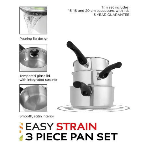 Russell Hobbs RH00542EU7 Easy Strain 3-dielna sada hrncov - 4