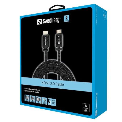 Sandberg 509-00 HDMI 2.0 19M-19M, 5 m kábel - 3