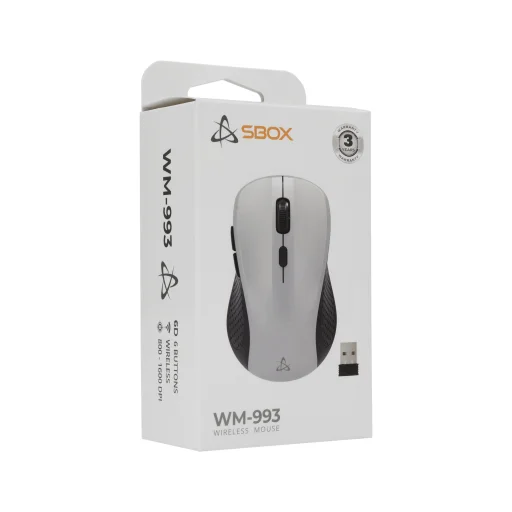 Sbox WM-993 Silver bezdrôtová optická myš - 6