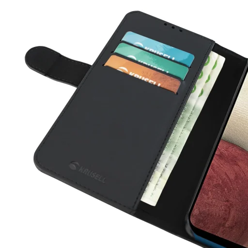 Krusell PhoneWallet Samsung Galaxy A02 čierne flipové puzdro - 3