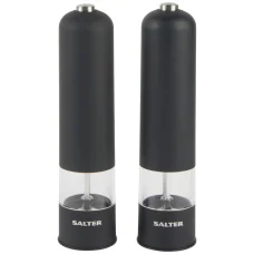 Salter 7524 BKXRUP3 Soft Touch súprava elektrických mlynčekov na soľ a korenie, matná čierna