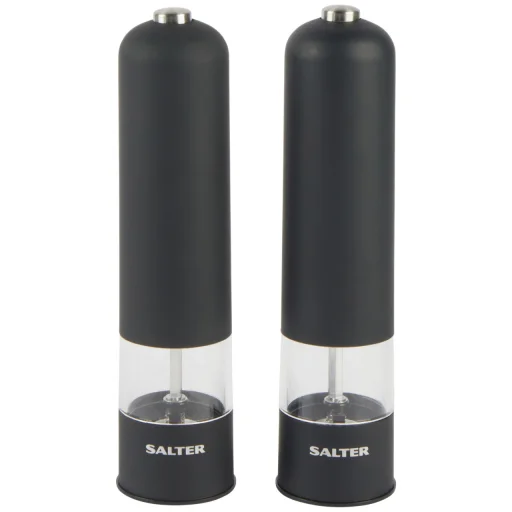 Salter 7524 BKXRUP3 Soft Touch súprava elektrických mlynčekov na soľ a korenie, matná čierna - 1
