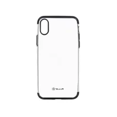 Tellur silikónové puzdro s galvanizovanými okrajmi pre iPhone X/XS, čierne