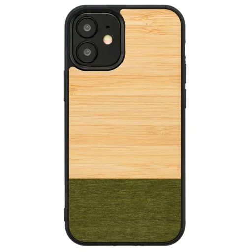 MAN&WOOD iPhone 12 mini bambusový les čierne puzdro - 1
