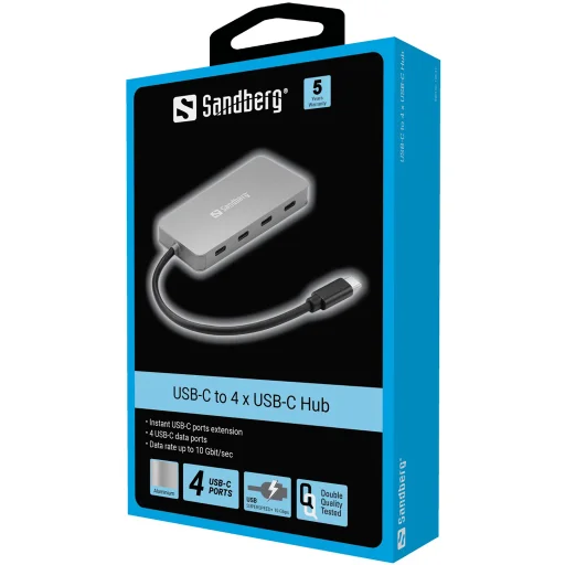 Sandberg 136-41 USB-C - 4 x USB-C hub adaptér - 2