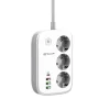 Tellur Smart WiFi predlžovací prívod s 3 zásuvkami, PD 30W, QC 18W, 2x USB 2.4A, 2500W, 10A, 2 m thumbnail