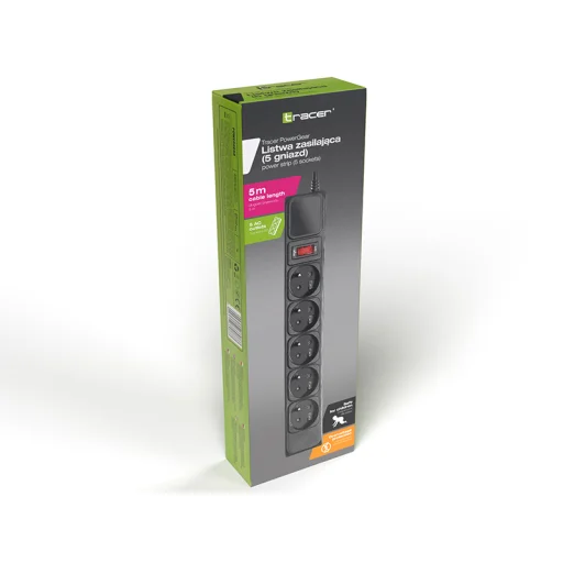 Tracer 47138 PowerGear 5 m čierny predlžovací prívod - 4