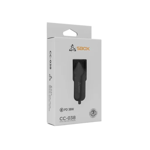 Sbox Car Charger CC-038 38W čierna autonabíjačka - 6