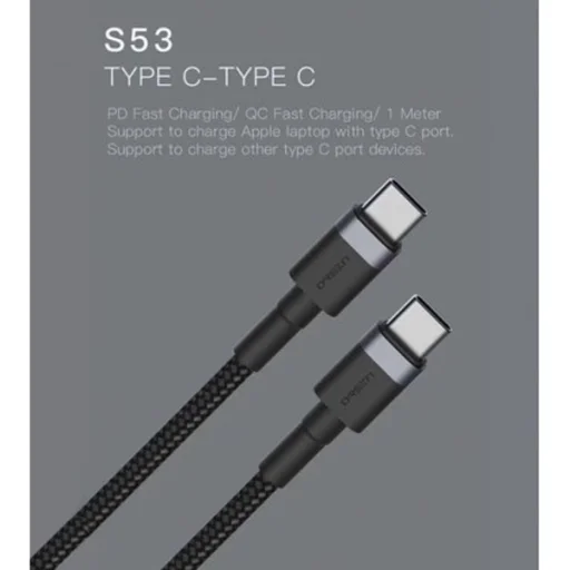 Orsen S53 Type-C - Type-C 3A 1 m modrý dátový kábel - 2