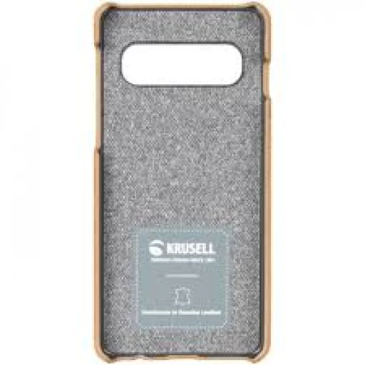 Krusell Broby kožené puzdro pre Samsung Galaxy S10, koňakovo hnedé - 2