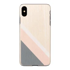 MAN&WOOD iPhone XS Max pink suit čierny obal