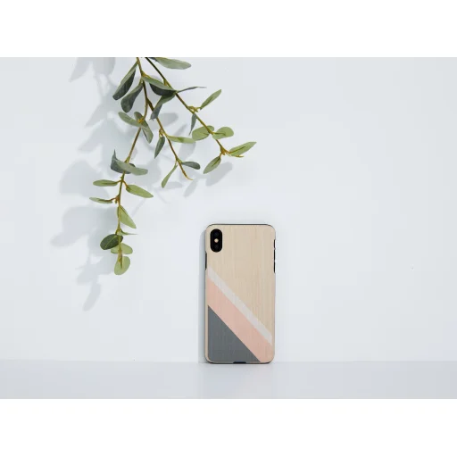 MAN&WOOD iPhone XS Max pink suit čierny obal - 3