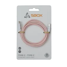 Sbox Type-C – Type-C M/M 1 m ružový dátový kábel