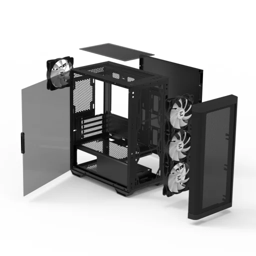 Zalman M4 ARGB x4 Black počítačová skriňa - 9