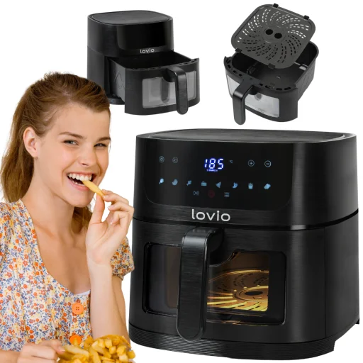Lovio LVAF002BK PureFry XL Smart 6L čierna teplovzdušná fritéza - 8