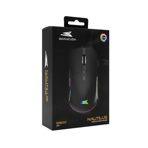 Baracuda BGM-011 Nautilus Black RGB drôtová optická herná myš - 7