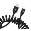 Tellur zaťahovací dátový a nabíjací kábel USB-A na Type-C 3A 1,8 m čierny thumbnail