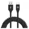 Tellur zaťahovací dátový a nabíjací kábel USB-A na Type-C 3A 1,8 m čierny thumbnail