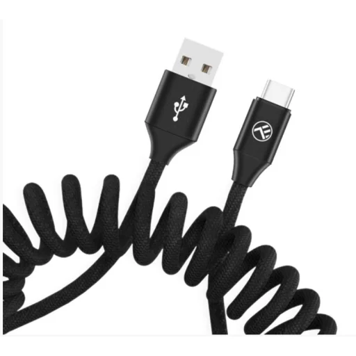 Tellur zaťahovací dátový a nabíjací kábel USB-A na Type-C 3A 1,8 m čierny - 3