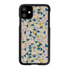 MAN&WOOD iPhone 11 modrý trojuholník čierne puzdro