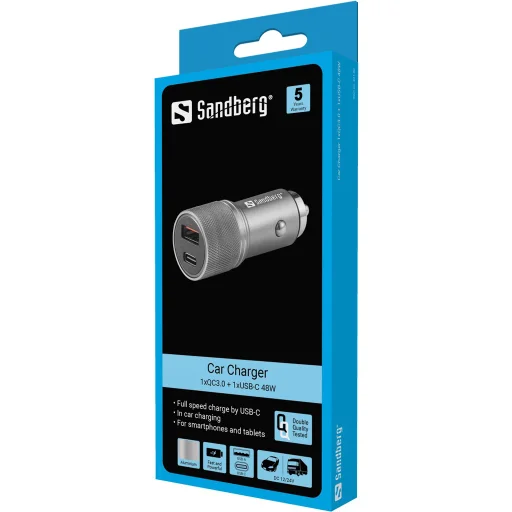 Sandberg 441-50 nabíjačka do auta 1xQC3.0 + 1xUSB-C 48W - 2